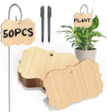 CroBlissful 50pcs Bamboo Plant Labels Plant Tags Garden Signs Markers with Stainless Steel Stake and Pen Decorative Wood Garden Labels Plant Sign Tags for Flowers Vegetables Herbs Potted Plants Seed