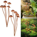 Mushroom Garden Plant Stakes – 2pcs Metal Statue Decor, Rust-Proof Iron Ground Ornament, Decorative Art Accessories for Outdoor Patio Lawn Yard, Flower Pot, Potted Plants, Indoor Gardeners Gift Lovers