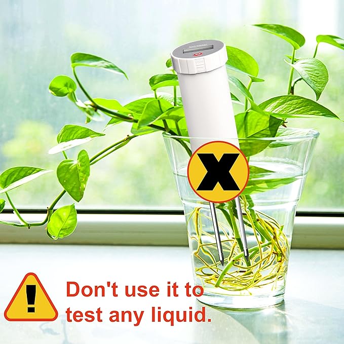 Digital Soil pH Meter, Industrial Grade Soil pH Tester with Calibration-Free LCD Display, High Accuracy Soil pH Pen, Soil pH Monitor for Garden, Lawn, Plant (White)