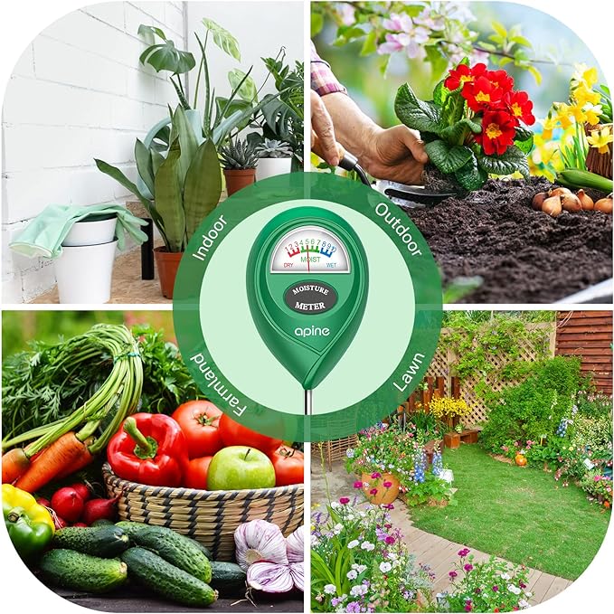 apine Soil Moisture Meter,Plants Moisture Meter,Plant Water Meter for Indoor/Outdoor Plants,Hydrometer for Plants（Green）