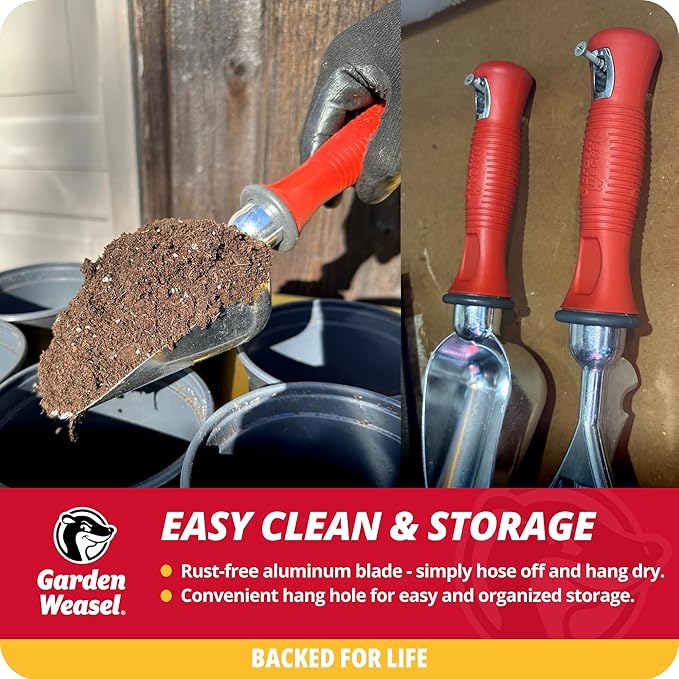 Garden Weasel Potting Scoop - Oversized | Dig and Transport | Planting and Gardening Hand Digging Tools, Heavy Duty Soil Scoop, Mini Gardening Shovel | 91362 | Gift for Mom, Idea
