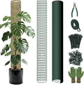 Metal Moss Poles for Climbing Plants, D-Shape Sphagnum Moss Pole Monstera Plant Support for Climbing Plants, DIY Plant Stakes Work with Sphagnum Moss (4ft D-Shaped & 6ft Round)