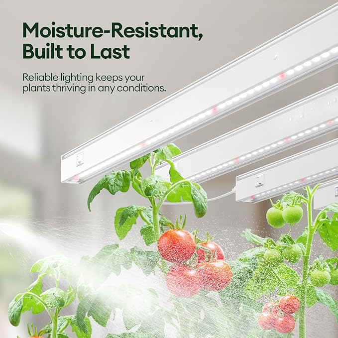 Maygrove T5 Grow Lights for Indoor Plants 2FT, Red-Enhanced Full Spectrum 5000K Grow Light, 60W(4 x 15W), Grow Light Strips for Seed Starting, Greenhouse, High PPFD, Linkable, White, 4-Pack