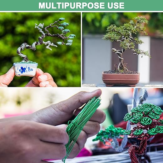 M METERXITY 3mm Bonsai Training Wire, 16.4 Feet Total Anodized Aluminum Bonsai Wires for Bonsai Tree Shaping/Branches Fixing/Trunk Holding/DIY Crafting [Silver]