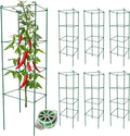 Thealyn Tomato Cages 6 Packs 46 Inches (H) Plant Stand with 164 Feet Twist Ties, Heavy Duty Garden Plants Support for Tomatoes, Cucumber, and Other Climbing Plants (Green)