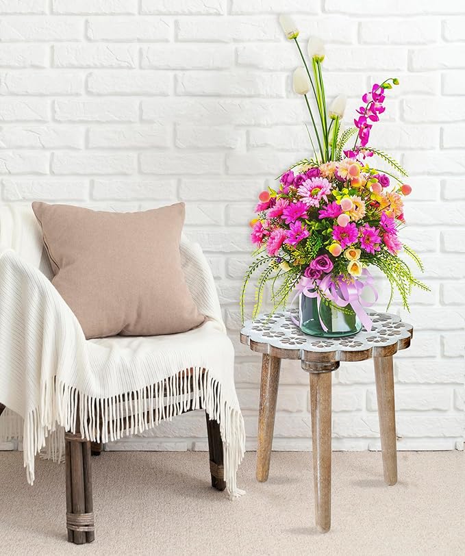 Crocon Plant Stand, Round Side Table, Wood Stool for Plant, Modern Table, Plant Table, Indoor Plant Stand, Tall Plant Holder for Flower Pots, Coffee Table Home D�cor Wood Stool, 11.7 x 12.5 Inch
