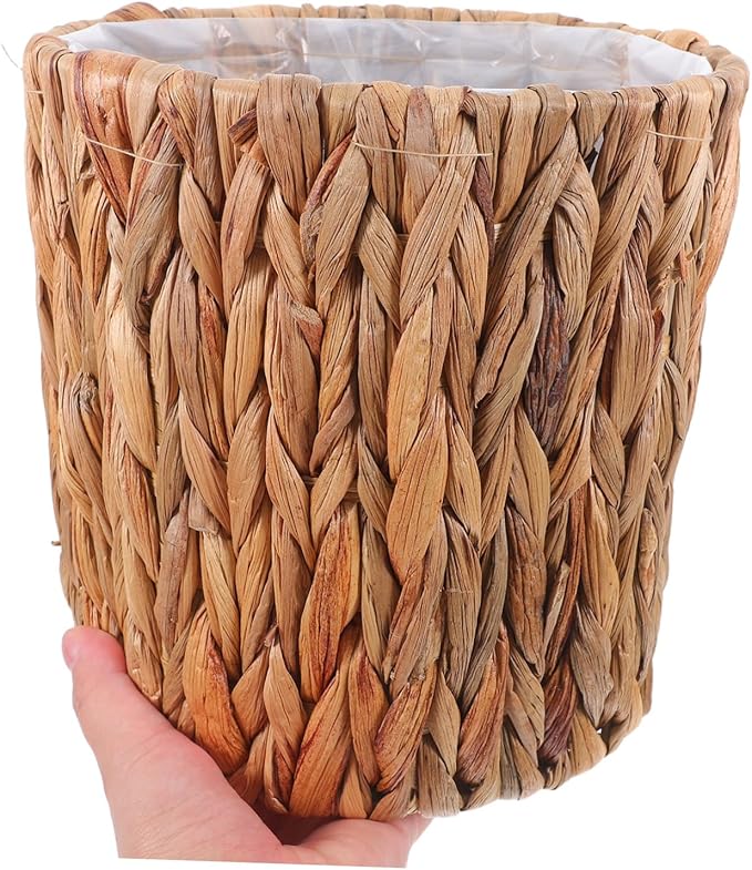 Cabilock Straw Planter with Liner Stylish Indoor Plant Container for Home Gardening