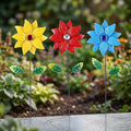TZSSP Metal Flower Decorative,Floral Garden Stakes Yard Art,3 Pack Flower Garden Stakes Decor for Lawn & Yard Ornament