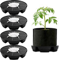 Bekith 4 Pack Self Watering Fabric Pot Base, Auto-Irrigation System Plant Saucer for 5 Gallon Fabric Pots, Auto Watering Plant Water Tray for Indoor Grow Tents, Greenhouses, Outdoor Gardens