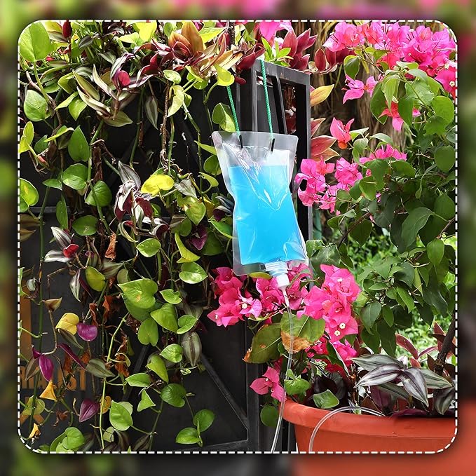 Plant Drip Irrigation Bag Automatic Irrigation Device with Water Bag Automatic Watering System Plant Waterer Self Kit for Potted(4 Pieces)