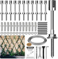 Wire Trellis for Climbing Plants Outdoor, 12-Set Wall Wire Trellis Kit with 5/64"(2mm) x 53ft Stainless Steel Cable, T316 Espalier System for Fence and Garden DIY Projects