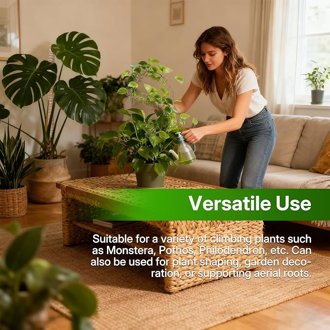 Mcbazel 2 Pack 31.5'' Bendable Moss Pole, Monstera Plant Support, Coco Coir Moss Poles for Climbing Plants, Stakes for Indoor Plant, Accessories for Monstera Pot