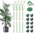 ROADPLUM 4 Pack 39.37" Detachable Twig Plant Support Stakes Set, Blends in to Plant, Branch Plant Sticks with Orchid Clips Twist Plant Ties, Twig Trellis for Indoor Outdoor Plants Potted Plants Flower