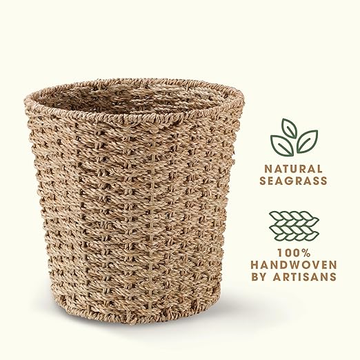 84ECO 2-Pack Seagrass Waste Baskets