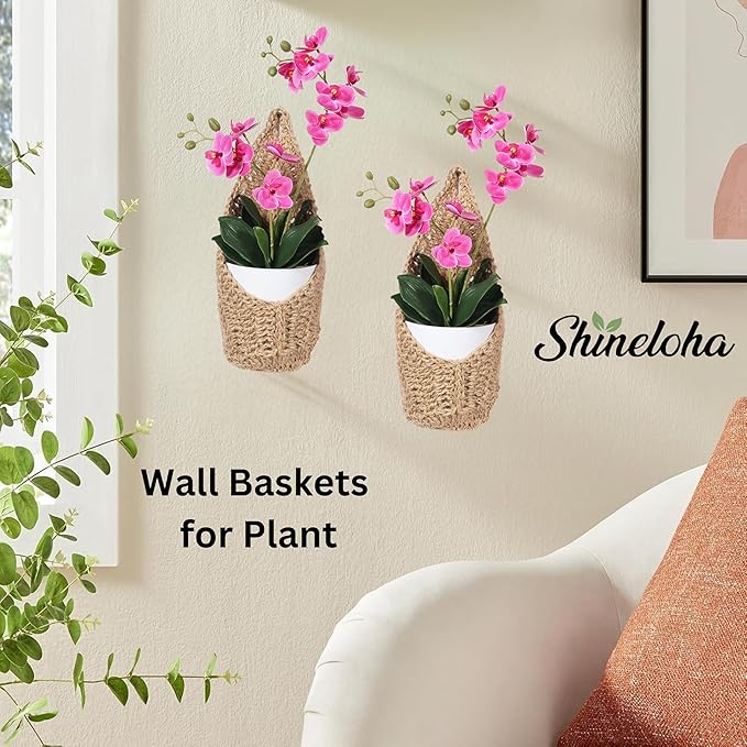 2 Pack 6 inch Macrame Wall Plant Hanger, Hanging Orchid Basket | Wall Plant Holder, Wall Planters for Indoor Plants (2 Pack, for up to 6 inch Pot)