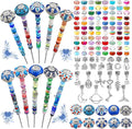 Silipull 255 Pcs 14 Inch Christmas Garden Stakes Decorative Blue and White Porcelain Ceramic Round Beaded Garden Stakes Decor Fairy Sticks for Indoor Outdoor Yard Lawn Pathway Patio Decoration
