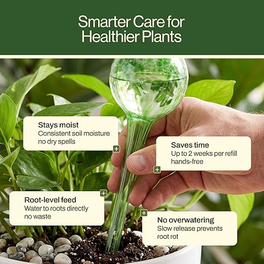 Besti Large Self Watering Globes for Plants Hands Free | Durable, Multicolored Glass Craftsmanship | Holds 380-400ml, Waters Plants Up to 2 Weeks