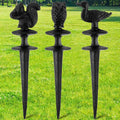 Tandefio 3 Pcs Animals Garden Hose Guide Stakes, Owls Squirrels Ducks Heavy Duty Decorative Antique Black Cast Iron Metal Hose Guides, Plant Protector for Lawn Yard Flower Bed