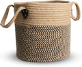 Zoes Homeware Jute Rope Basket - 12"x12" Woven Plant Pot Cover, Boho Indoor/Outdoor Multifunctional Storage