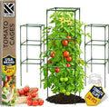Square Tomato Cage - Large Trellis Stakes and Plant Support Structures for Vegetables and Climbing Plants - Tall Tomato Cages for Garden, Pots, Raised Garden Bed Outdoor Supplies (3 Pack - Up to 41")
