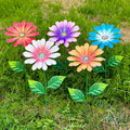 5Pack Metal Flowers for Outside，16.5 Inch Metal Flowers Decorative Garden Stakes for Spring Decor, Shaking Head Yard Art Garden Decorations for Outdoor Lawn Porch Pathway