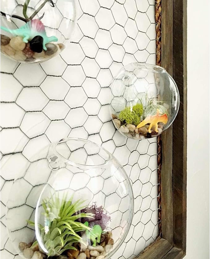 WGV Wall Hanging Planter Terrarium Bulk, Diameter 5", Clear Mounted DIY Succulents Air Glass Floral Container Vase, Tea Light Votive Candle Holder for Decoration 6 Pieces