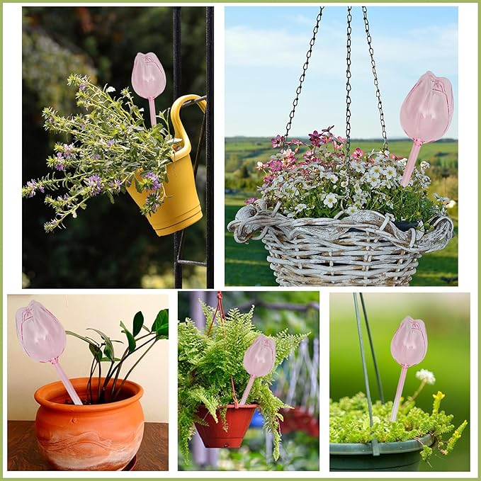 4 Pack Self-Watering Globes for Plants, Automatic Watering Bulbs for Indoor Outdoor Plants, Plant Watering Spikes for Vacation