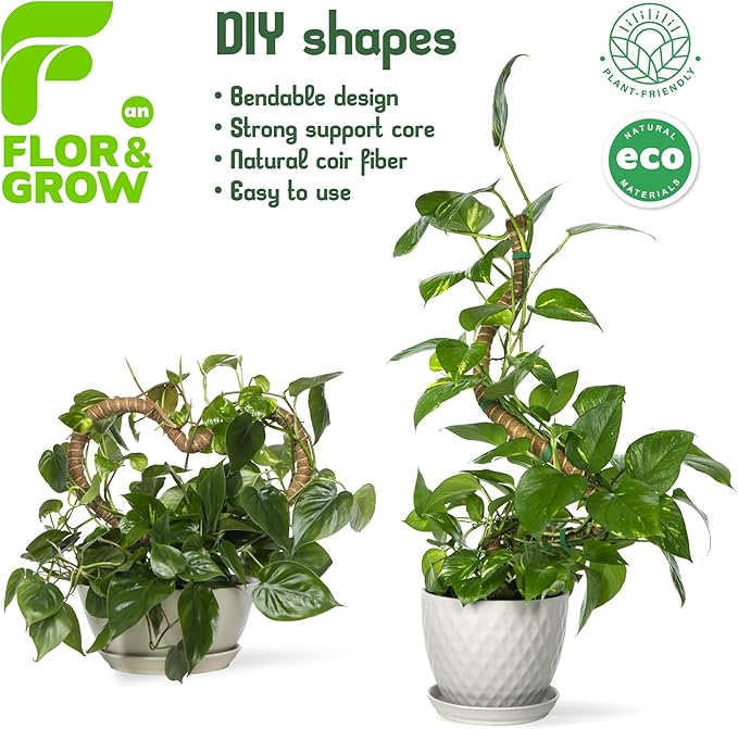 2 Pack 48" Sturdy Easy to Use Moss Pole Monstera Plant Support Stakes - Plant Stakes for Indoor Plants, Moss Poles for Climbing Plants, Tutores para Plantas Trepadoras Monstera Support Sticks