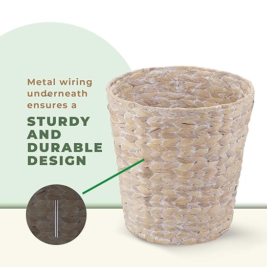 84ECO 2-Pack White Wicker Trash Cans