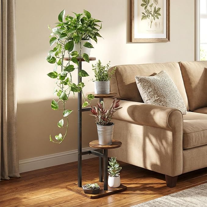 3 Tier Plant Stand Indoor, Tiered Plant Stands for Indoor Plants Multiple, Corner Flower Stand for Living Room, Multi-Layer Vintage Design Plant Shelf
