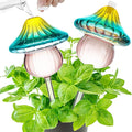 11 oz Large Plant Watering Globes, Mushroom Gradient Color Glass Watering Bulbs, Vacation Plant Watering Devices, Self Watering Globes - Self Watering Planter Insert for Travel (Large 2-Pack)