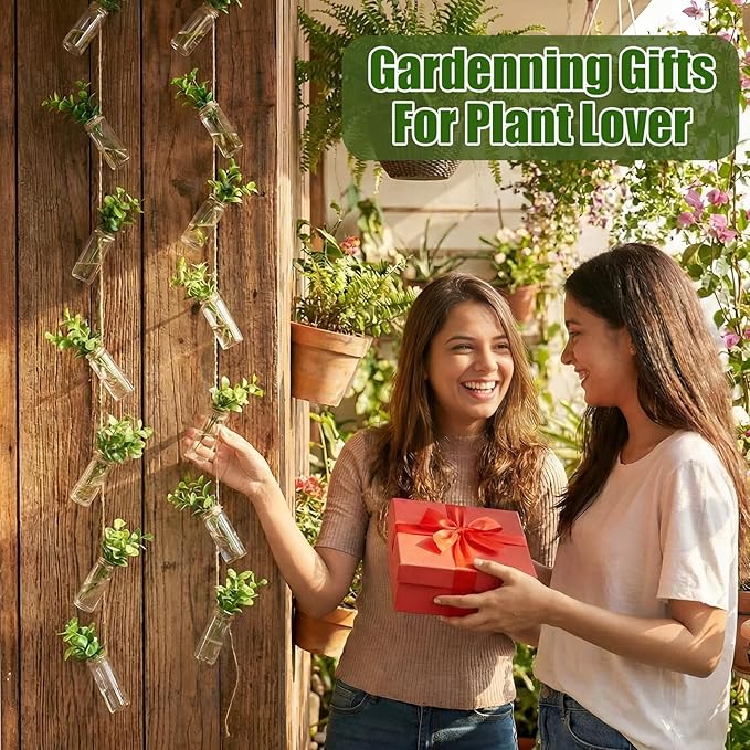 40 Pcs Hanging Plant Propagation Jars Mini Glass Hanging Planters Glass Hydroponic Plant Cutting Bottles with Rope Window Wall Planter for Indoor Plants Home Decor
