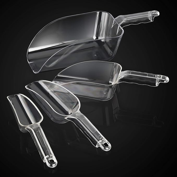 New Star Foodservice 34387 Polycarbonate Plastic Utility Ice Scoop, Clear, 6-Ounce