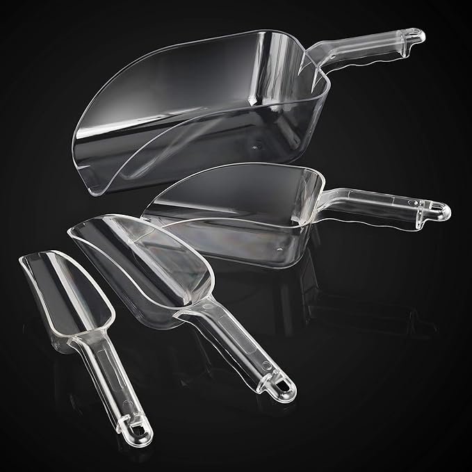 New Star Foodservice Commercial Grade Polycarbonate Plastic Utility Ice Scoop, Clear, 24 Ounce