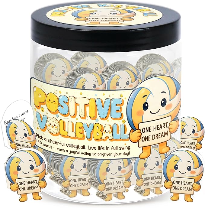 Positive Volleyball Jar – Volleyball Gifts For Women, Men - Teens, Volleyball Party Favors, Volleyball Accessories For Teen Girls, Volleyball Party Decorations