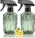 Glass Handheld Spray Bottle, 15oz Refillable Water Bottle Spray, Reusable Adjustable Nozzle Plant Mister Spray Bottles Indoor, Plant Mister for Hair, Cleaning, Gardening, Pets Care (Green)