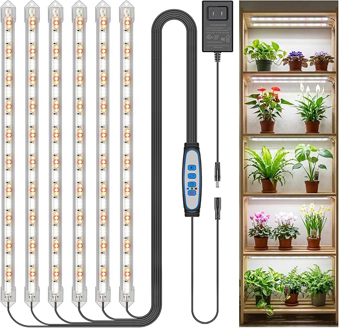 Kullsinss LED Plant Grow Light Strip, 36W 360 LEDs Grow Lights for Indoor Plants Full Spectrum with 6/12/16H Timer, 660nm/3000K/6000K Sunlike Grow Lamp for Seeds Starting Hydroponics Succulents