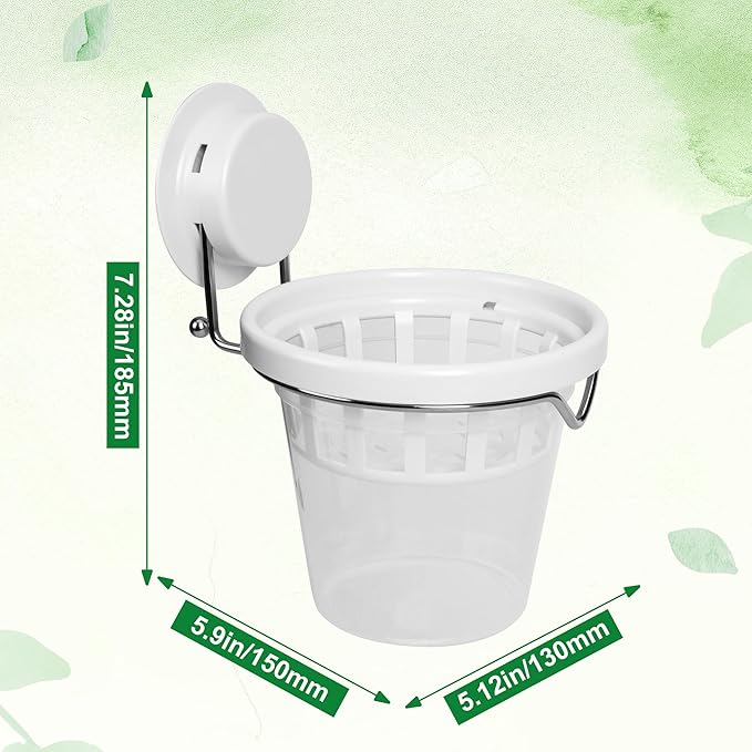 3 Pcs Window Propagation Stations Plastic Wall Hanging Planter with Suction Cup Holder Window Mounted Plant for Hydroponics Plants, Home, Office, Bathroom, Living Room Decor and Any Smooth Surface