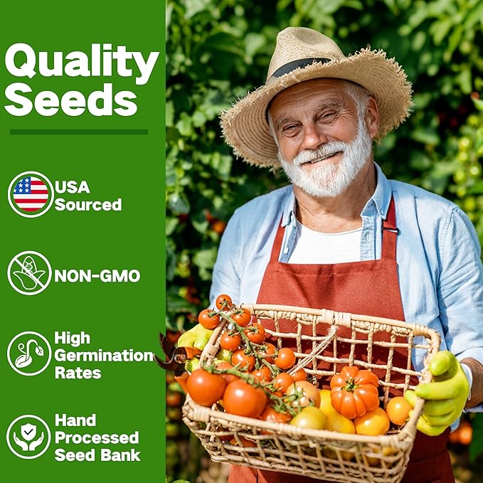 Lush&Dew Year-Round USDA Zone 6 Heirloom Survival Seed Kit, 32 Varieties 30,000+ Non-GMO Seeds for Planting Vegetables Herbs, Gardening Gifts for Women Men, Raised Beds, Indoor Outdoor Home Gardens