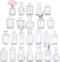 TBWIND Glass Bud Vase Set of 24, Small Clear Flower Vases for Centerpieces in Bulk, Mini Vintage Vase for Wedding Decor, and Home Table Décor