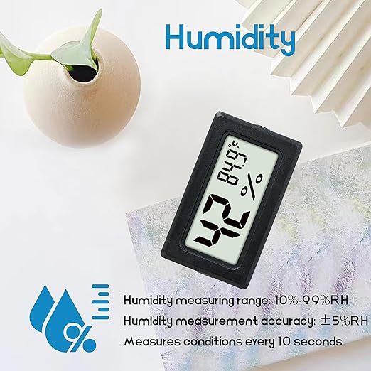 Indoor Hygrometer Thermometers 3 Pack Humidity Meters Gauge Mini Digital Thermometer Hygrometer with Fahrenheit (℉) for Humidors, Refrigerator, Greenhouse, Garden, Cellar, Closet