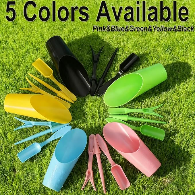 Potting Soil Scoop for Indoor Plants, Garden Tiny Plant Shovel Hand Tools Transplanting Succulent Cultivation Digging Bonsai Soil Scoops Kits,Gree 8pcs(2Set), (Green)
