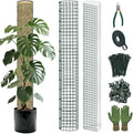 Metal Moss Poles for Climbing Plants, D-Shape Sphagnum Moss Pole Monstera Plant Support for Climbing Plants, DIY Plant Stakes Work with Sphagnum Moss (4ft D-Shaped & 6ft Round)