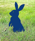Metal Rabbit Yard Stake, Rustic Rabbit Standing Art, Easter Bunny, Easter Spring Decor, Metal Garden Stake, Metal Yard Art(Cobalt Blue,5”x9” /13cm x 23cm)