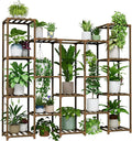 Bamworld Large Hanging Plant Stand Indoor Tall Plant Shelf Outdoor 14 Pots Large Plant Rack for Living Room Patio, Balcony and Garden