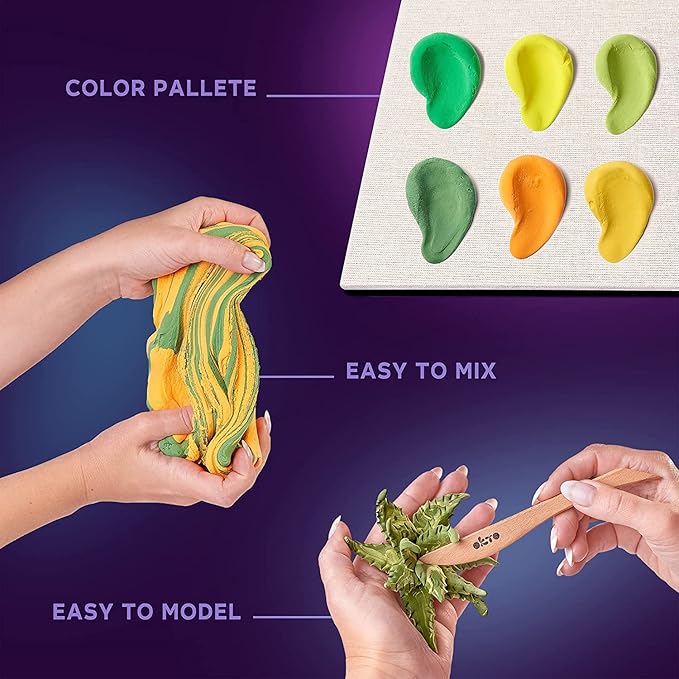 Art Kit Energy | Succulents Art Set 3D for Home Wall Decor | Craft Kits for Adults and Teen | Craft Box with Modeling Clay for Succulents | Hobby Kits Succulent DIY Kits