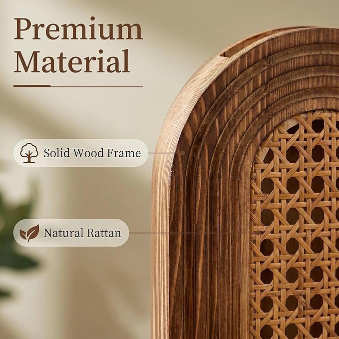Dnnnii 2 Pack Wooden Wall Vase Set - Brown Finish Hollow Rattan Modern Farmhouse & Boho Wall Decor for Entryway, Hallway, Bathroom, Living Room, Dining Room, Narrow Spaces