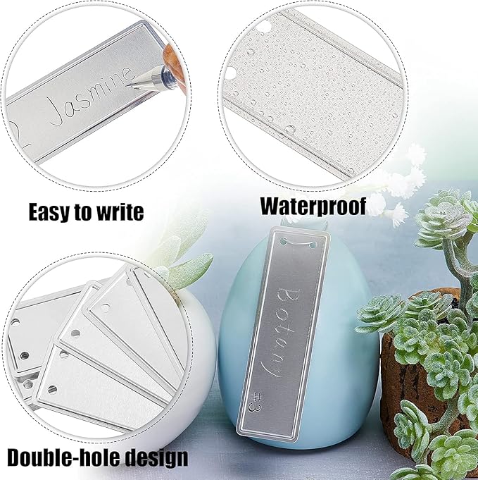Aluminum Plant Labels - 200PCS Metal Tags with Wires for Plant Markers, Tree Tags, Outdoor Identification and Greenhouse