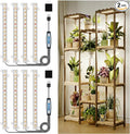 Kullsinss 8 inches LED Grow Light Strips, Full Spectrum Grow Lights for Indoor Plants with 6/12/16H Timer, 5 Dimmable Levels, Plant Light for Seedling Succulent, Ideal for Plant Shelf (4 Strips*2pcs)