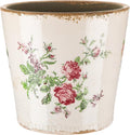 Beeveer 1 Pcs Ceramic Floral Plant Pots with Drainage Hole 5.5 Inch Vintage Farmhouse Accent Planter Rustic Ice Glazed Crack Flower Planter for Indoor Outdoor Home Decor (Pink Rose,Beige and Pink)